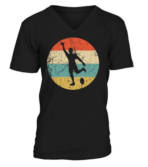 Rugby Player Rugby Kick Silhouette Retro Sports Men's V-Neck T-shirt