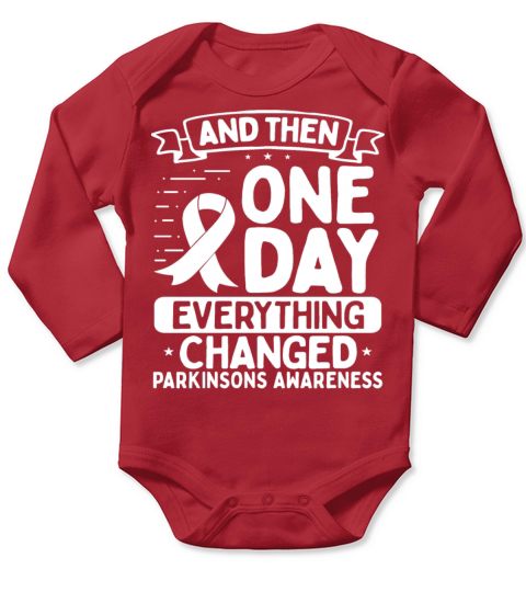 Parkinsons Awareness Warrior Survivor Ribbon Long Sleeve Baby One-Piece