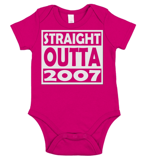 10th Birthday T Shirt Straight Outta 2007 Short Sleeve Baby One-Piece