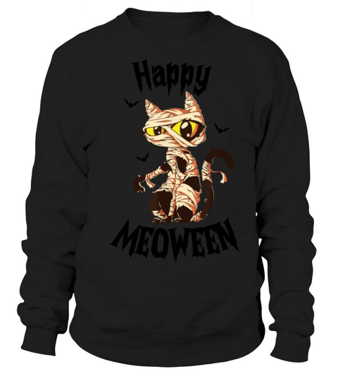 Happy Meoween Cartoon Halloween Cat Mummy Women's Sweatshirt