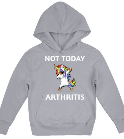 Not Today Arthritis Awareness Dabbing Unicorn Kids Hoodie