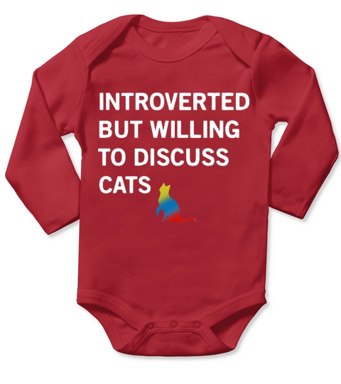 Introverted But Willing To Discuss Cats Long Sleeve Baby One-Piece