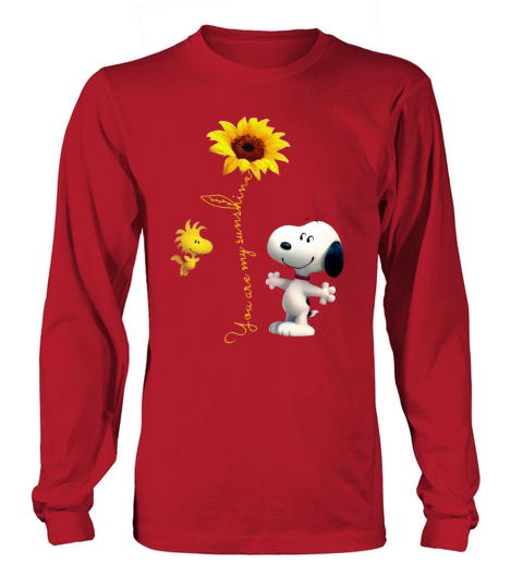Snoopy and Woodstock You are my sunshine sunflower Long sleeved Unisex