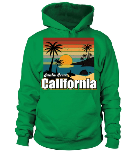 Vintage 70s 80s Style Santa Cruz Ca Surfing Men's Hoodie