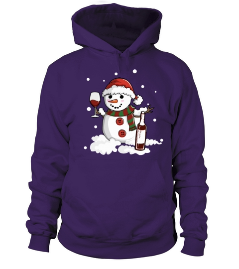 snowman love wine drink lady cool snow christmas Women's Hoodie