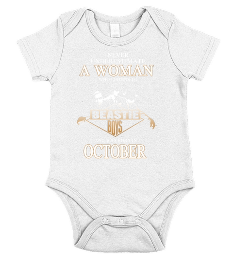 Never Understimate A Woman Who Listen To Beastie Boys And Born In October Short Sleeve Baby One-Piece