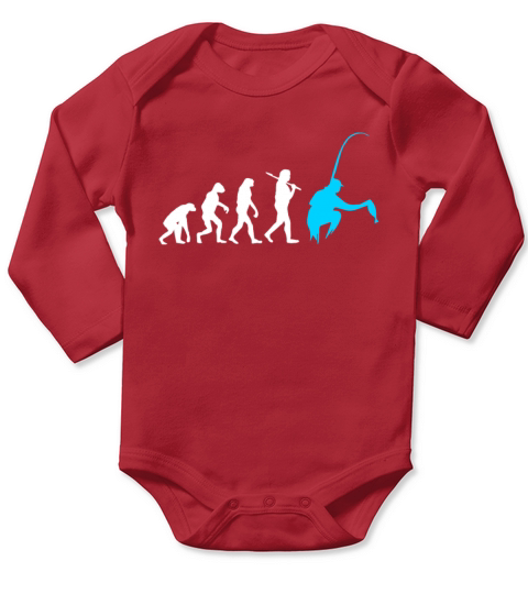 Fisherman Gift idea - Fisher Evolution Long Sleeve Baby One-Piece