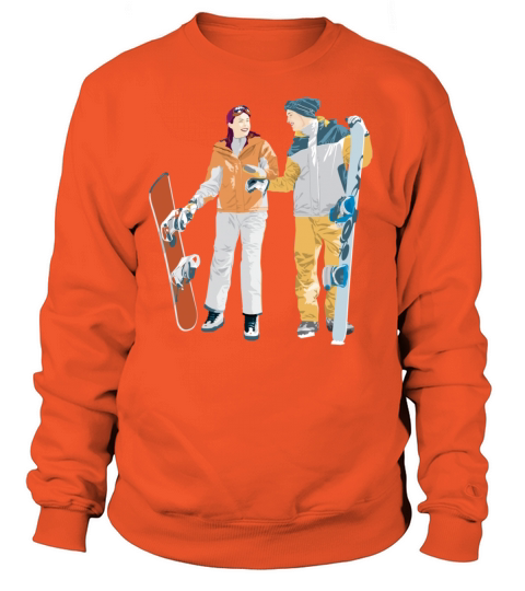 Snowboard boy amp girl illustration Women's Sweatshirt