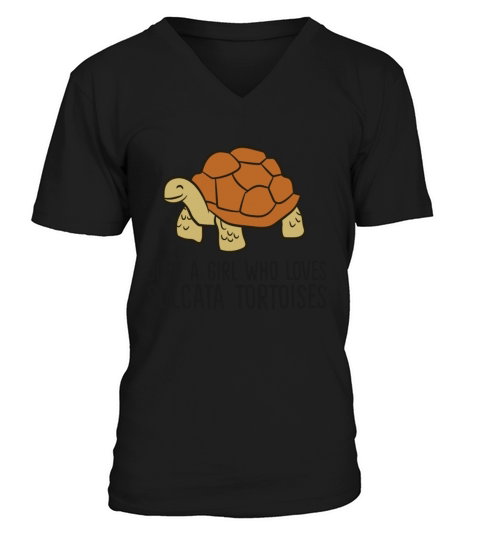 Just a Girl Who Loves Tortoises Cute Sulcata Men's V-Neck T-shirt
