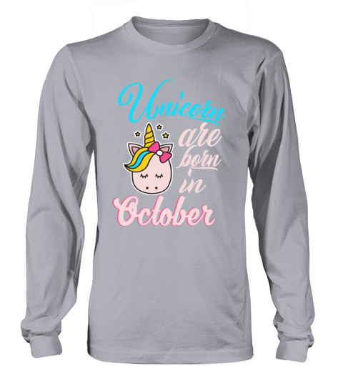 Unicorn are born in october Men's Long Sleeve