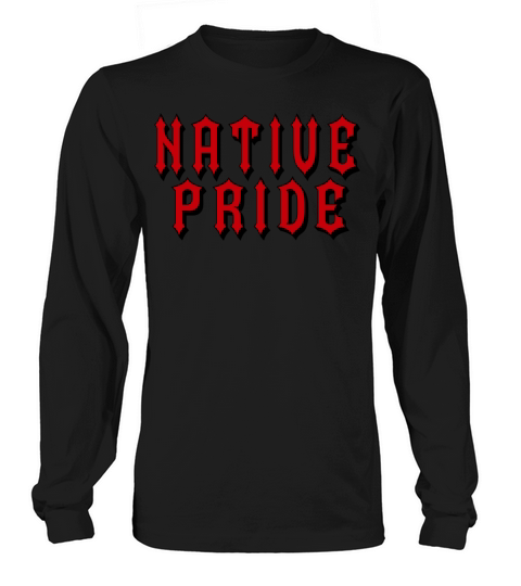 Native Pride Red Black Old English Men's Long Sleeve