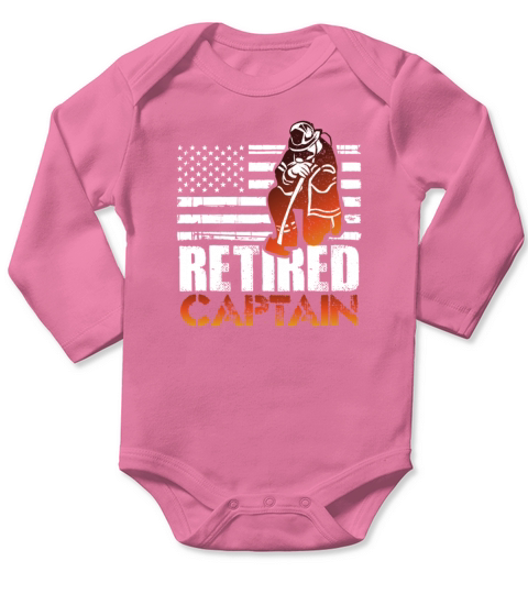 Retired American Firefighter Captain Retirement Long Sleeve Baby One-Piece