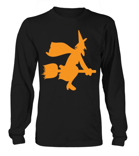 witch flying on broom Women's Long Sleeve