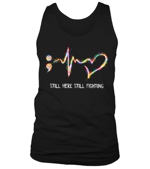 Still here still fighting heartbeat colorful shirt Men's Tank Top