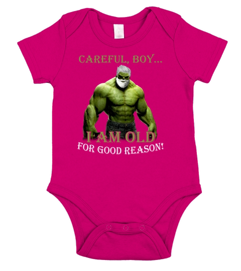 CAREFUL BOYI AM OLD FOR GOOD REASON Short Sleeve Baby One-Piece