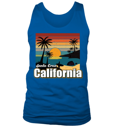 Vintage 70s 80s Style Santa Cruz Ca Surfing Men's Tank Top