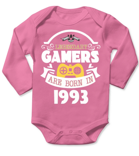 Legendary Gamers Are Born In 1993 Long Sleeve Baby One-Piece