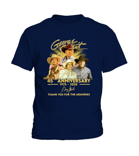 George Strait 45th Anniversary 1975 2020 Thank You For The Memories Signature Kids T-Shirt