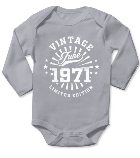 50th Birthday June Gift Vintage 1971 50 Years Long Sleeve Baby One-Piece