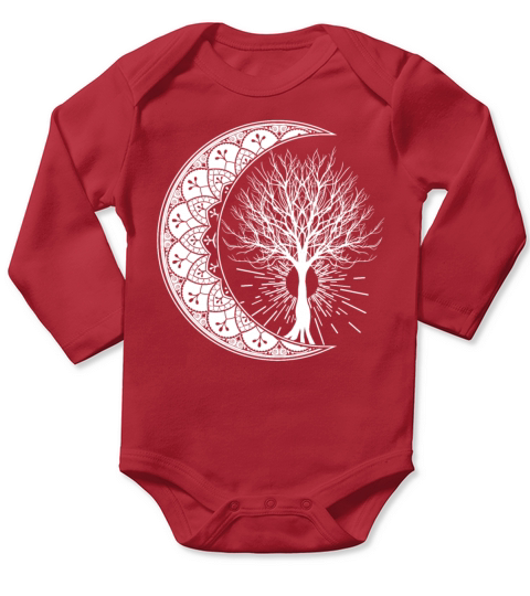 Crescent Moon Tree Earth Day Arbor Day Long Sleeve Baby One-Piece
