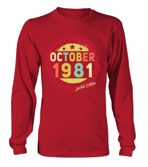Born October 1981 Vintage Gift Men's Long Sleeve