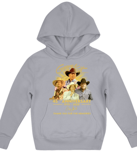George Strait 45th Anniversary 1975 2020 Thank You For The Memories Signature Kids Hoodie