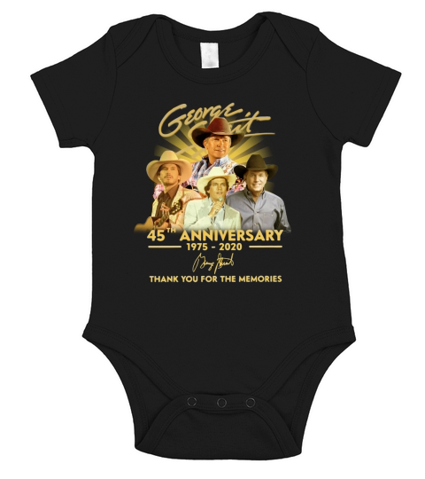 George Strait 45th Anniversary 1975 2020 Thank You For The Memories Signature Short Sleeve Baby One-Piece