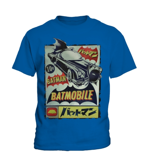 DC Comics Originals Batman Batmobile Japanese Kids T-Shirt