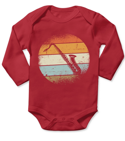 Saxophones Long Sleeve Baby One-Piece