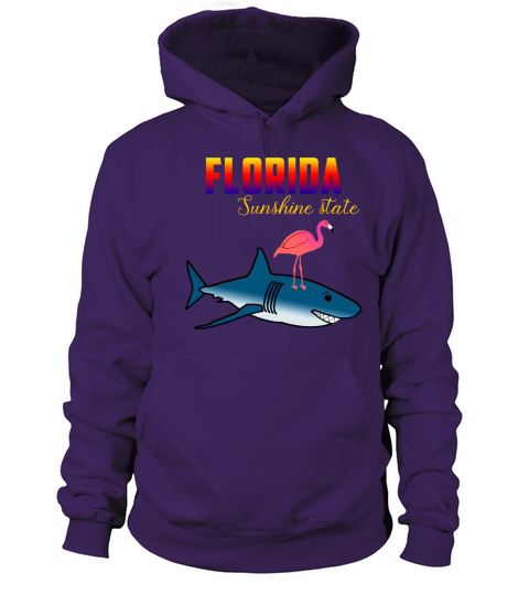 Sunshine State Florida Shark with Flamingo Holiday Men's Hoodie