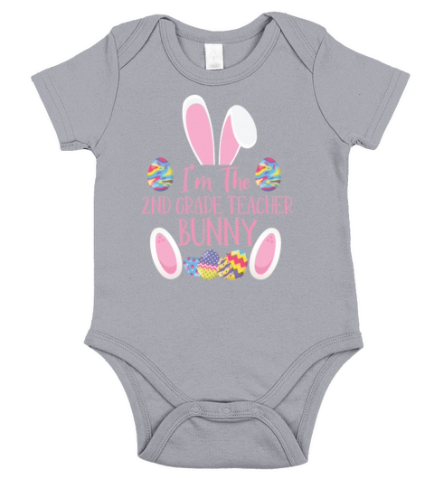 2nd Grade Teacher Bunny Rabbit Easter Day Easter Short Sleeve Baby One-Piece