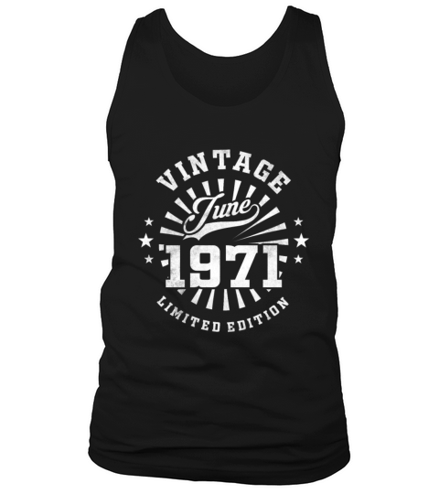 50th Birthday June Gift Vintage 1971 50 Years Men's Tank Top