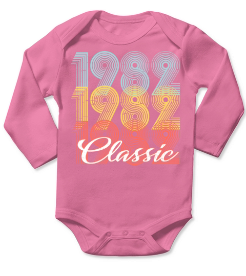 Classic Vintage 39th birthday Shirt Born In 1982 Long Sleeve Baby One-Piece