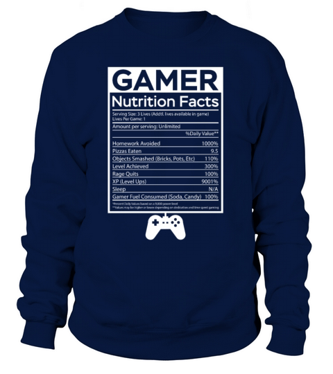 Gamer Nutrition Facts Gaming Gift Idea Present Women's Sweatshirt