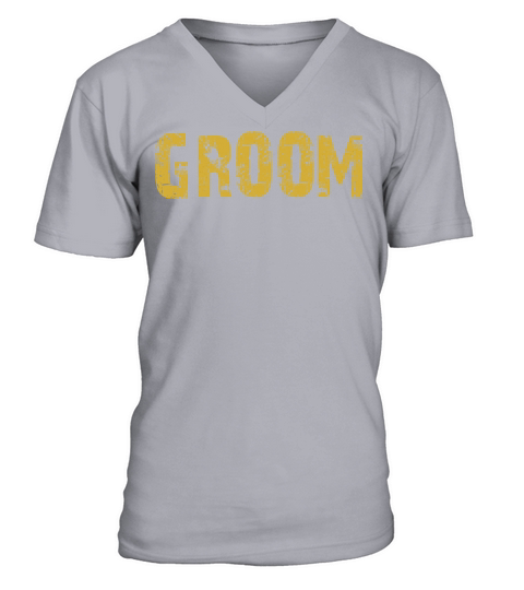 Groom Vintage Bold Pairs W Bride And Bridal Crew T Men's V-Neck T-shirt