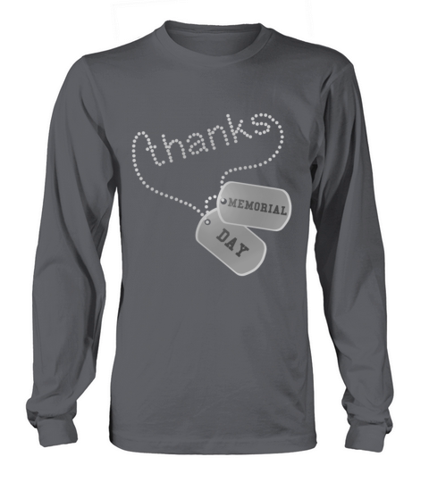 Thanks Memorial Day Military Veteran Dog Tags Men's Long Sleeve