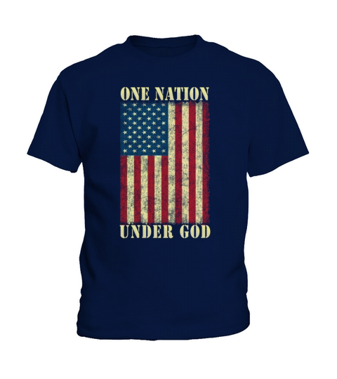 One Nation Under God American Flag 4th Of July Retro Kids T-Shirt