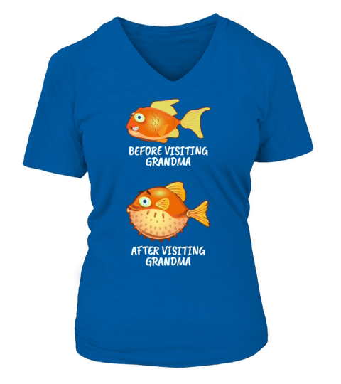 Fish Before And After visiting Grandma Women's V-Neck T-shirt