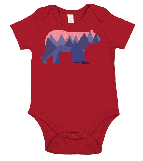 mountain bear Short Sleeve Baby One-Piece