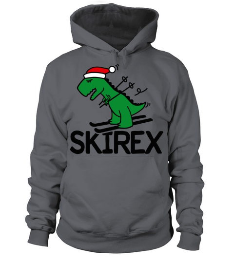 Skirex T-Rex Ski skiing Dinosaur Christmas gift Women's Hoodie