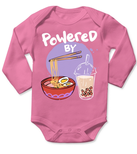 Ramen Bubble Tea Boba Japanese Noodles Anime Long Sleeve Baby One-Piece