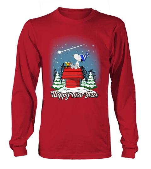 Happy New Year Snoopy Men's Long Sleeve