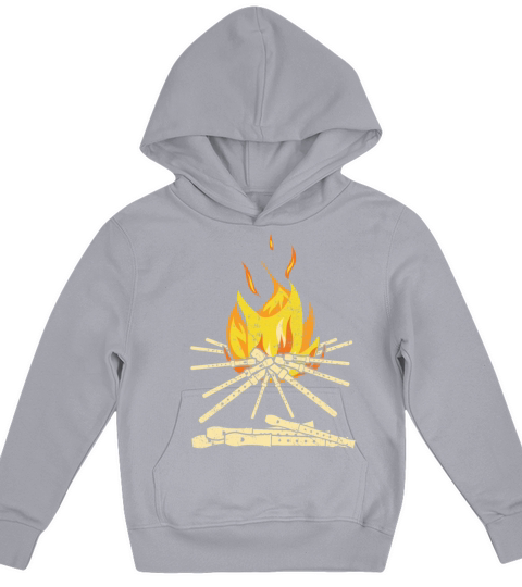 Campfire Flute Flutist Recorder Music Musician Kids Hoodie