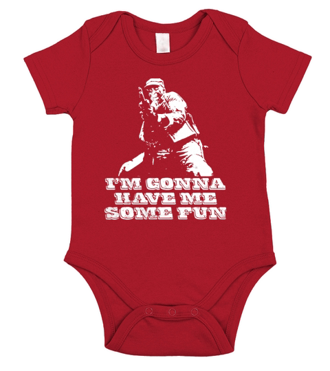 Veteran im gonna have me some fun Short Sleeve Baby One-Piece