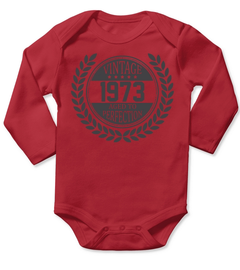 Vintage 1973 Aged To Perfection Long Sleeve Baby One-Piece