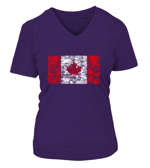 Canada flag vintage Women's V-Neck T-shirt