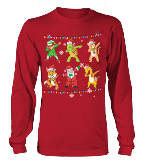 elf and friends santa claus dabbing Women's Long Sleeve