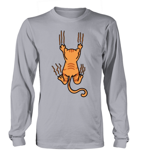 Cat hangs and scratches on clothes Men's Long Sleeve