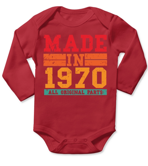 1970 Birthday Vintage Saying Long Sleeve Baby One-Piece