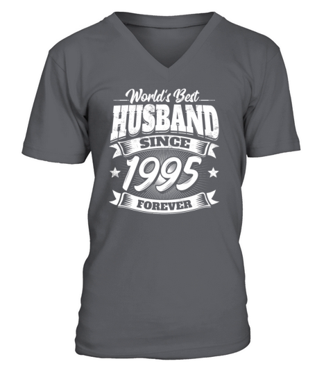 Wedding Anniversary Married 1995 Gift Husband Men's V-Neck T-shirt